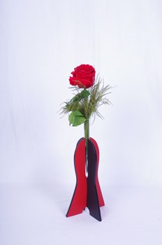 Vase à fleur bi-colors - en cuir tannage végétal